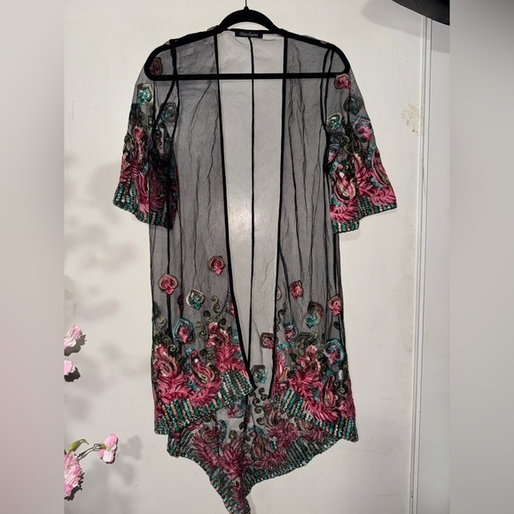 Mechant Jackets & Blazers - Mechant Sheer Embroidered Kimono Size small